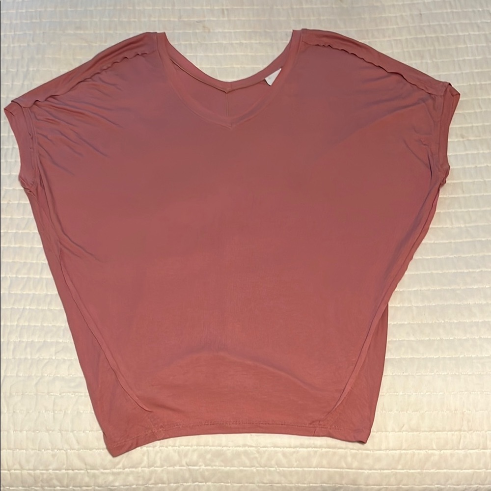 CAbi 5328 Taper Tee Brick Dust Short Sleeve Blouse - Picture 9 of 12